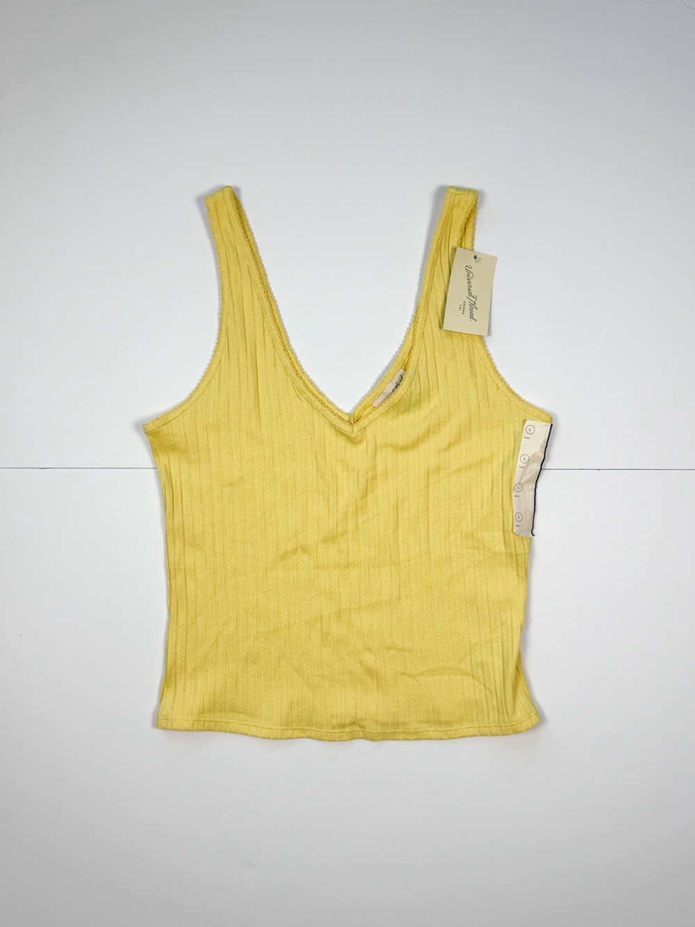 Universal Thread Yellow Ribbed V-Neck Tank